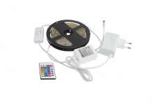 Купить Комплект светодиодной ленты SMD5050-30 LED/м-12 В-7,2 Вт/м-IP65-RGB (3 м), 18 Вт, IR-контроллер, TDM