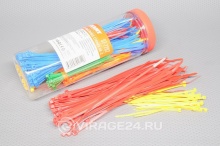 Купить Набор хомутов-стяжек нейлоновых 100, 200мм НХ-2 (300шт) цветные, REXANT