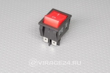 Купить Выключатель клавишный 250V 30A (4c) ON-OFF с подсветкой красный