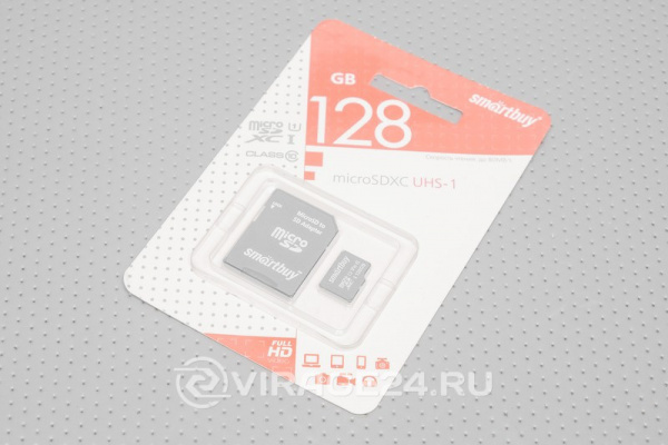 Купить Карта памяти micro SDXC 128GB Class 10 UHS-1 (с адаптером SD), SMARTBUY