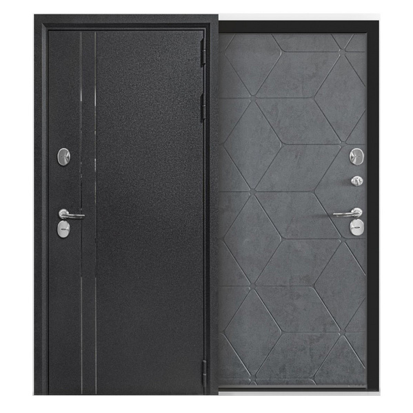 Купить Дверь металлическая  Витра черный шелк бетон графит (860) левая