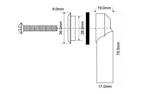 Декоративная решетка (L50мм, D41мм, дизайн "мерседес") под круглое отверстие перелива раковины, McAlpine