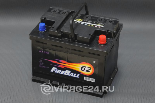 Купить Аккумулятор 62L а/ч обратная полярность 530А (с электролитом), FIREBALL