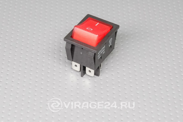 Купить Выключатель клавишный 250V 30A (4c) ON-OFF с подсветкой красный, REXANT