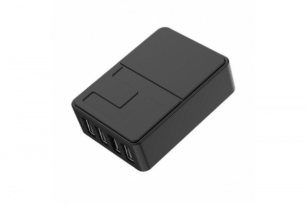 Купить Сетевое 3У FLASH 3х1А + 1х2.4А, 4 USB шнур питания 1м, черное, SMARTBUY