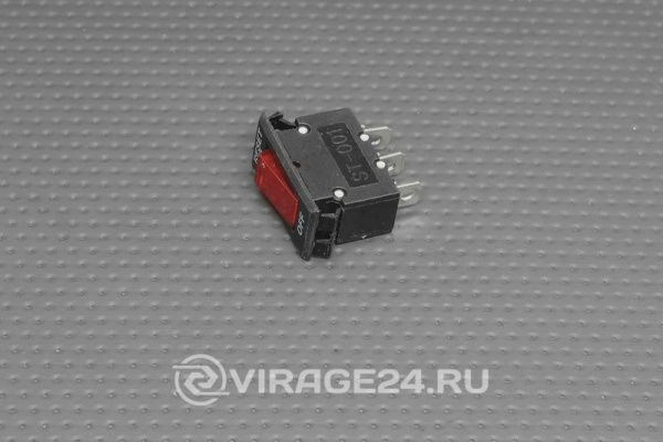 Купить Выключатель-автомат клавишный 250V 15A (3c) RESET-OFF красный с подсветкой , REXANT