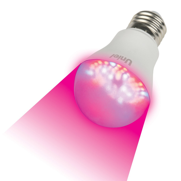 Купить Лампа светодиодная для растений А60 9W E27, прозрачная колба, Uniel