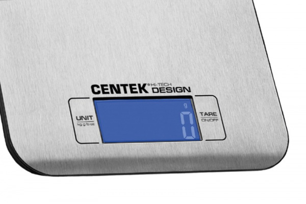 Купить Весы кухонные электронные нагрузка до 5кг шаг 0,001кг платформа сталь питание LCD59х27, Centek