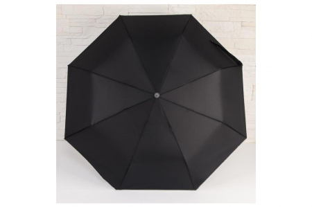 Купить Зонт полуавтоматический «Strong», 3 сложения, 8 спиц, R = 48 см, цвет чёрный