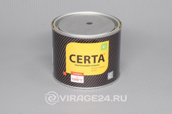 Купить Эмаль термостойкая до 1200°С 0,4 кг черная, CERTA