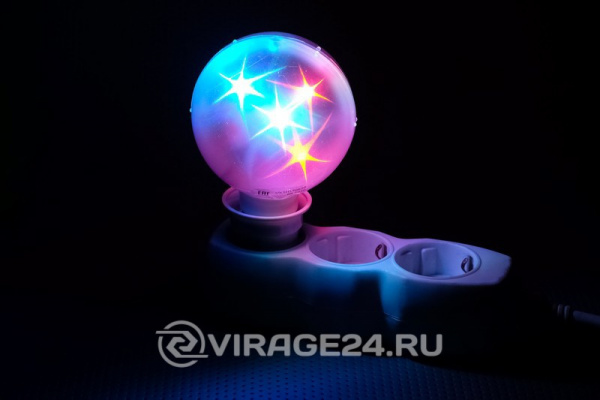 Купить Светильник светодиодный "Диско шар 3D звезды" d = 8см 220В, разноцветный, Volpe